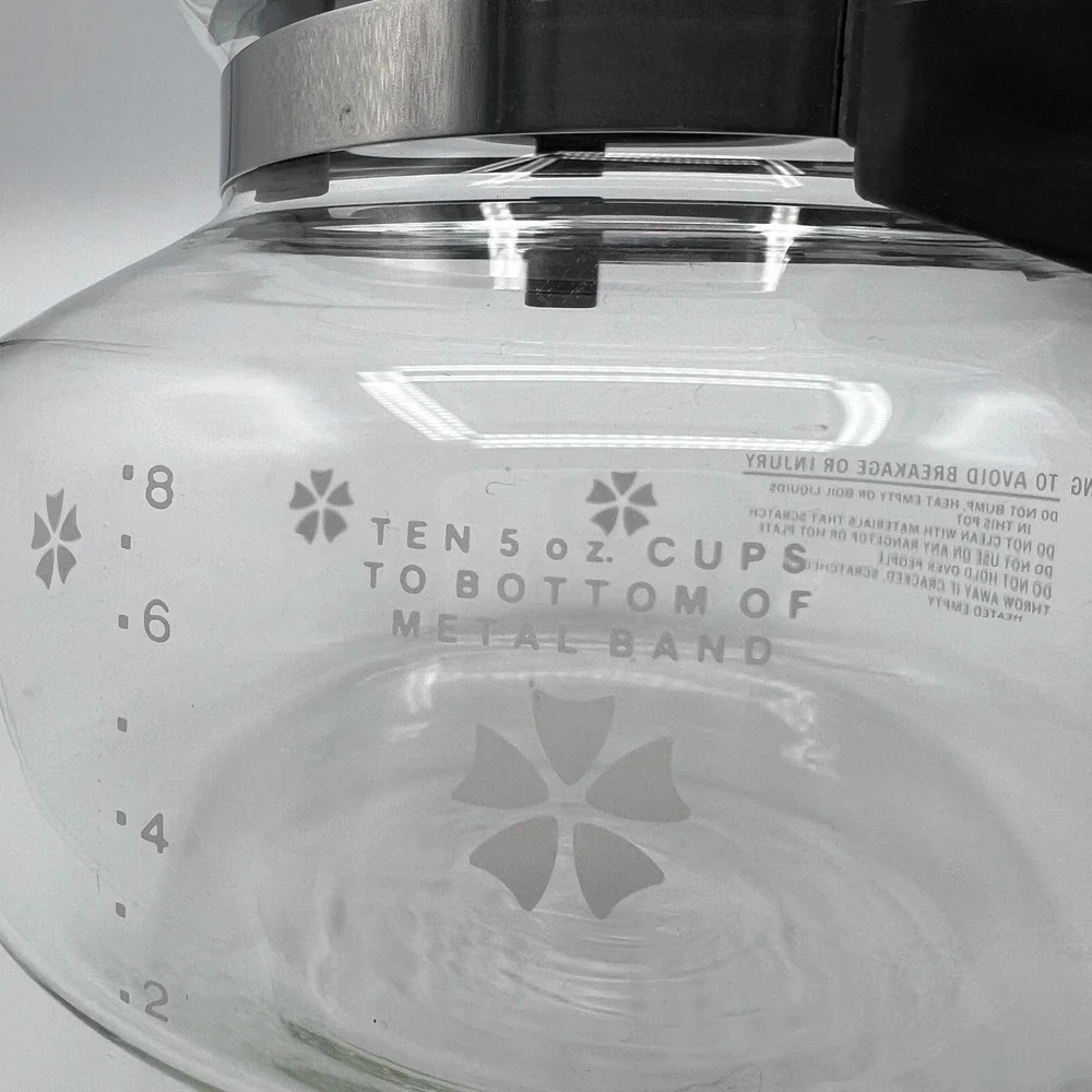 Mr Coffee 10 Cup Glass Replacement Decanter F-122 Carafe with Two Lids Vintage